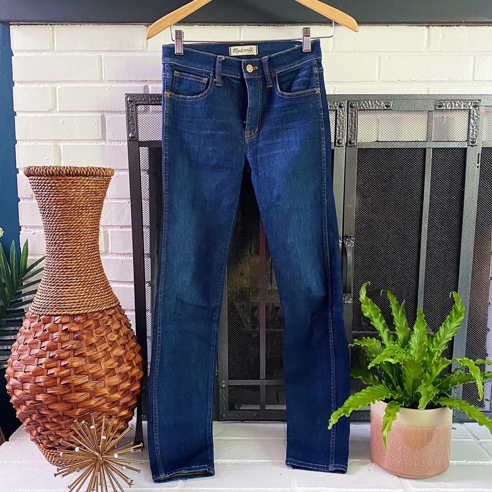 Madewell 9-inch High Rise Dark Wash Skinny Jeans